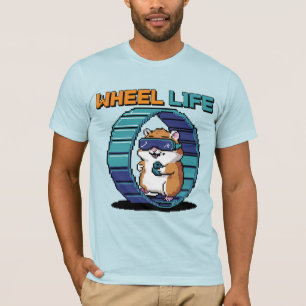 ホイールライフピクセルアートハムスターゲーム Tシャツ