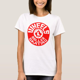 ホイールレッド/ホワイトプリント Tシャツ