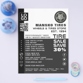 ホイールロゴデザイン、タイヤ/タイヤ専門店 チラシ (シングル)