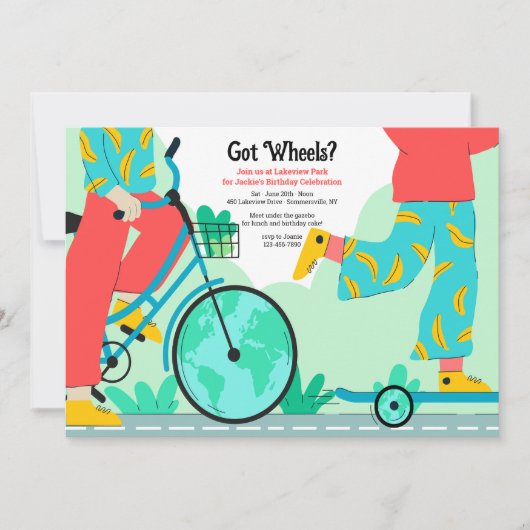 ホイール付きだ 招待状 (正面)