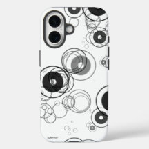 ホイール内ホイール黒と白のiPhoneケース