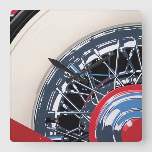 ホイール スクエア壁時計 (正面)