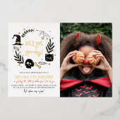 ホイ実在ルでハ不気味ロウィン誕生日 箔招待状 (正面)