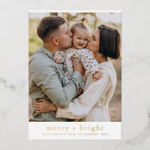ホイ実在ルと明るいメリークリスマスホリデーフォト 箔シーズンカード (正面)