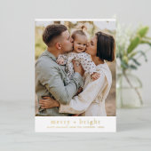 ホイ実在ルと明るいメリークリスマスホリデーフォト 箔シーズンカード (立ち正面)