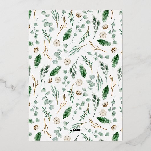 ホイ実在ルと明るいメリークリスマスホリデーフォト 箔シーズンカード (裏面)