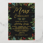 ホイ実在ルと明メリーるいフォトクリスマスのパーティー 箔招待状 (正面)