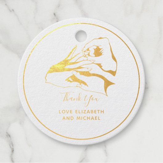 ホイ実在ルのカップル結婚お願いギフト フェイバータグ (正面)