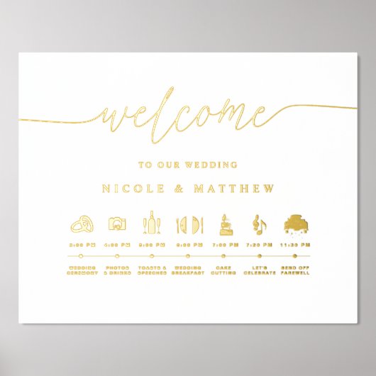 ホイ実在ルのタイムラ結婚インのイベントの順序の符号 箔ポスター (正面)