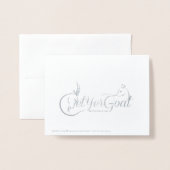 ホイ実在ルの冬がクリスマスのヤギを願う 箔カード (裏面封筒付き)