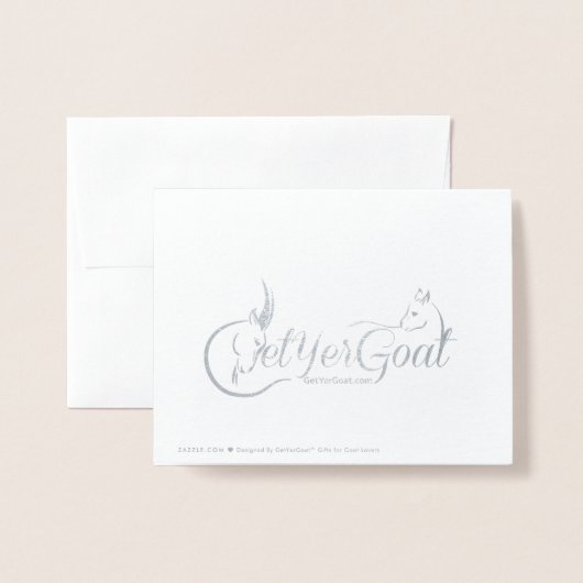 ホイ実在ルの冬がクリスマスのヤギを願う 箔カード (裏面封筒付き)