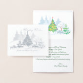 ホイ実在ルの冬がクリスマスのヤギを願う 箔カード (ディスプレー)