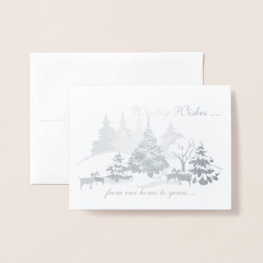 ホイ実在ルの冬がクリスマスのヤギを願う 箔カード (封筒付き正面)