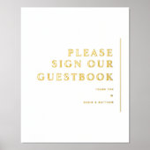 ホイ実在ルの結婚ゲストブックサイン 箔ポスター (正面)