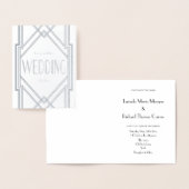 ホイ実在ルアールデコ結婚式招待状カード 箔カード (ディスプレー)