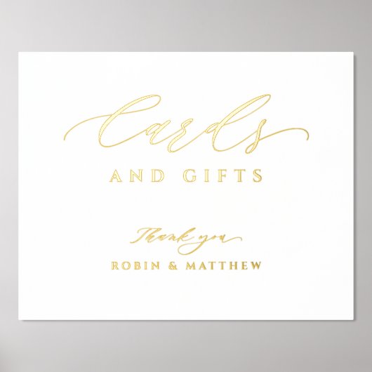 ホイ実在ルエレガントカードとギフトのサイン結婚。 箔ポスター (正面)
