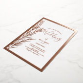 ホイ実在ルエレガントパンパスグラスフォト結婚ズ  箔招待状 (回転した状態)