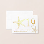 ホイ実在ルエレガントビーチヒトデ表番号 箔カード (封筒付き正面)