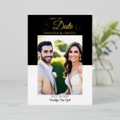 ホイ実在ルエレガント・バタフライ 箔招待状 (立ち正面)