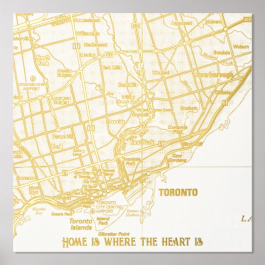 ホイ実在ルカスタムマップギフトあなたの都市の新しいホームギフト 箔ポスター (正面)