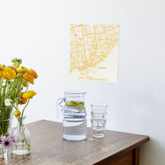 ホイ実在ルカスタムマップギフトあなたの都市の新しいホームギフト 箔ポスター (レイダウン (キッチン))