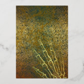 ホイ実在ルゴシックブラック金ゴールドスカルハローウィンパーティ 箔招待状 (裏面)