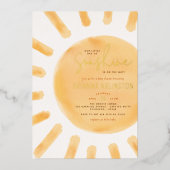 ホイ実在ルサンシャインボホ男女兼用ベビーシャワー 箔招待状 (正面)