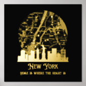 ホイ実在ルニューヨーク通りマップカスタムアート 箔ポスター (正面)