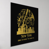 ホイ実在ルニューヨーク通りマップカスタムアート 箔ポスター (レイダウン)