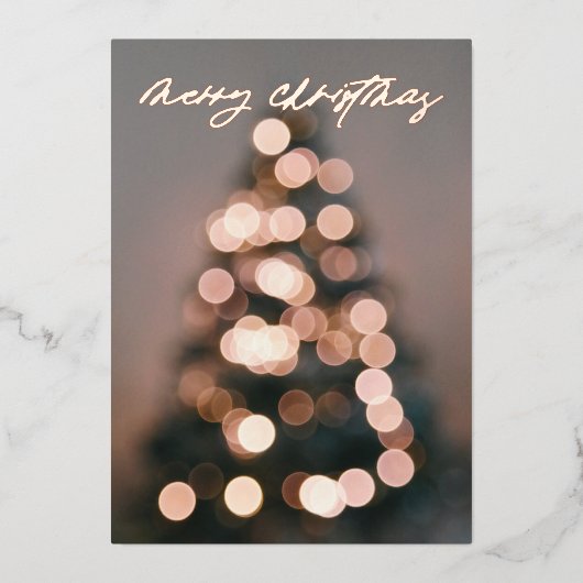 ホイ実在ルバラ金ゴールドメリークリスマスツリー灯 箔シーズンカード (正面)