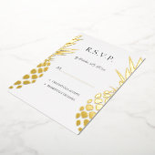 ホイ実在ルパイナップル結婚式RSVP 箔招待状 (回転した状態)