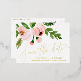 ホイ実在ルピックのフローラエレガントは日付を保存 箔シーズンポストカード