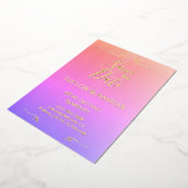 ホイ実在ルピンクウェッグラデーションディング日付招待状を保存 箔招待状 (回転した状態)