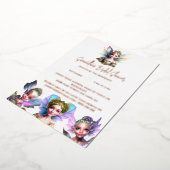 ホイ実在ルフェアリーバラ金ゴールドフェアリー語ブライダルシャワー 箔招待状 (回転した状態)