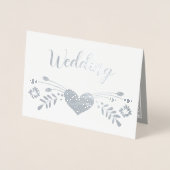 ホイ実在ルフローラタイポグラフィ結婚式招待状 箔カード (正面)