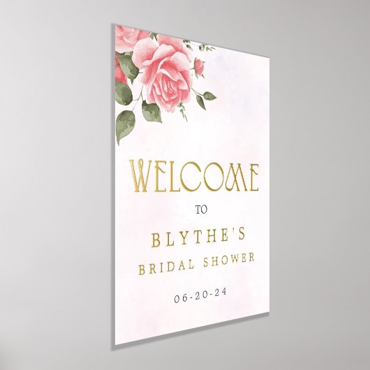 ホイ実在ルフローラ水の色のウェルカムサイン 箔ポスター (レイダウン)