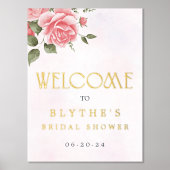 ホイ実在ルフローラ水の色のウェルカムサイン 箔ポスター (正面)