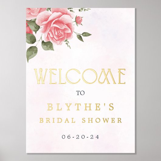 ホイ実在ルフローラ水の色のウェルカムサイン 箔ポスター (正面)