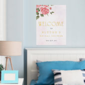 ホイ実在ルフローラ水の色のウェルカムサイン 箔ポスター (インサイチュ (寝室))