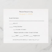 ホイ実在ルフローラ開花リーフ食事RSVP 箔招待状ポストカード (裏面)