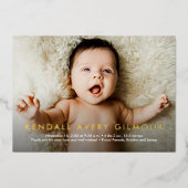 ホイ実在ルベビー名2カスタム誕生 箔シーズンカード (正面)