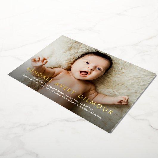 ホイ実在ルベビー名2カスタム誕生 箔シーズンカード (回転した状態)