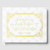 ホイ実在ルホワイト金ゴールドアールデコスウィート16誕生日 ゲストブック (正面)