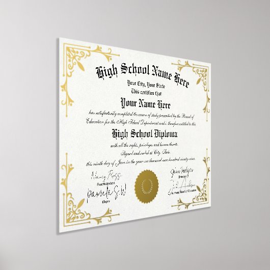 ホイ実在ルホームスクール卒業卒業証書 箔ポスター (レイダウン)