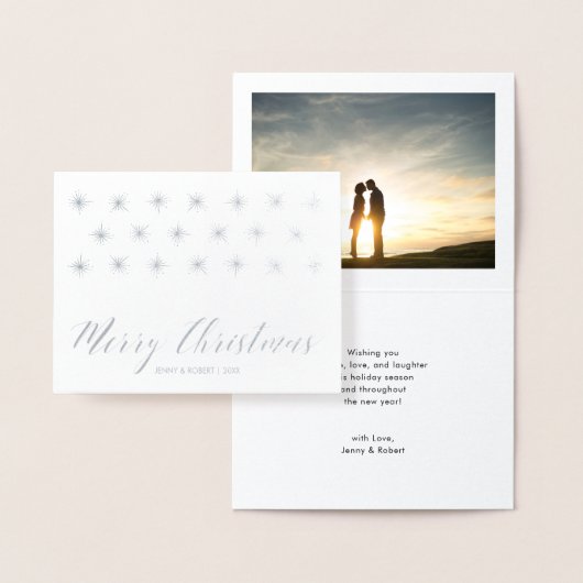 ホイ実在ルメリークリスマスフォトグリーティングカード 箔カード (ディスプレー)