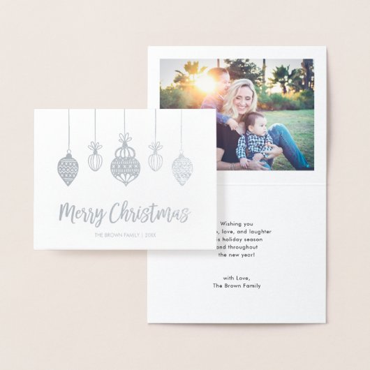 ホイ実在ルメリークリスマスフォトグリーティングカード 箔カード (ディスプレー)