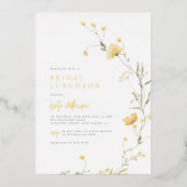 ホイ実在ルワイルドフラワーボホフォトブライダルシャワー 箔招待状 (正面)