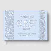 ホイ実在ルヴィンテージフローラブルー結婚ズ ゲストブック (正面)