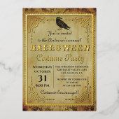 ホイ実在ル不気味ヴィンテージゴシックハローウィンパーティ 箔招待状 (正面)