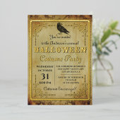 ホイ実在ル不気味ヴィンテージゴシックハローウィンパーティ 箔招待状 (立ち正面)